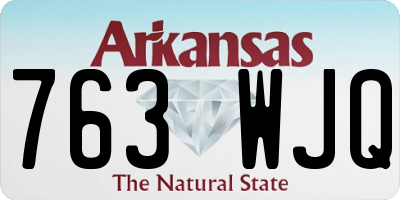 AR license plate 763WJQ