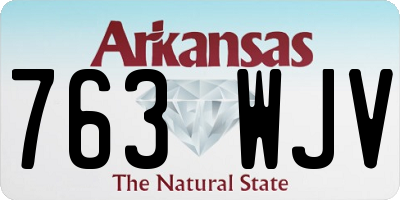 AR license plate 763WJV