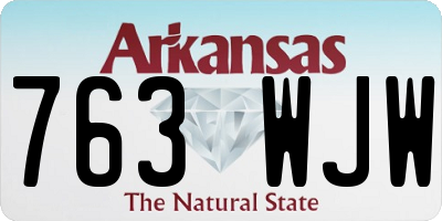 AR license plate 763WJW