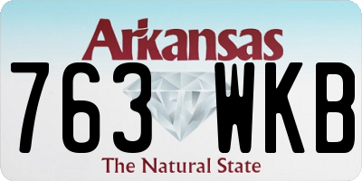 AR license plate 763WKB