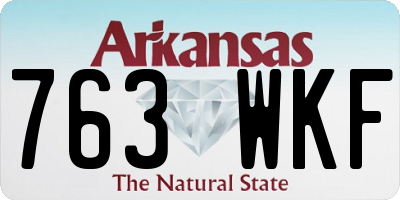 AR license plate 763WKF