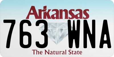 AR license plate 763WNA