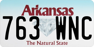 AR license plate 763WNC