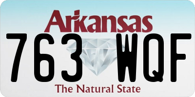 AR license plate 763WQF