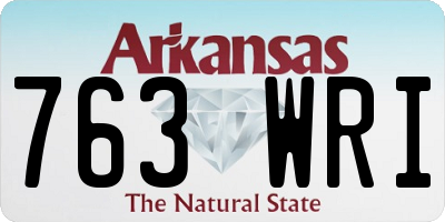 AR license plate 763WRI