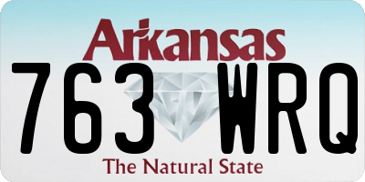 AR license plate 763WRQ