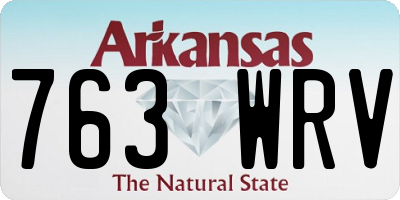 AR license plate 763WRV