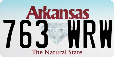 AR license plate 763WRW