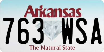 AR license plate 763WSA