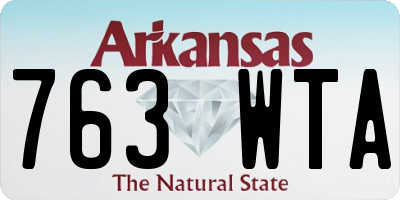 AR license plate 763WTA