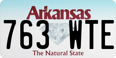 AR license plate 763WTE