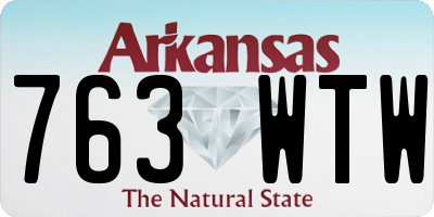 AR license plate 763WTW