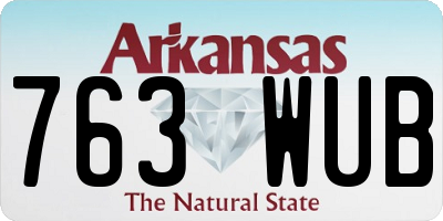 AR license plate 763WUB