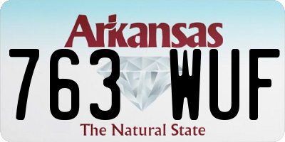 AR license plate 763WUF