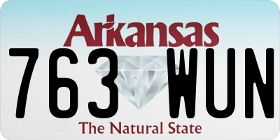 AR license plate 763WUN