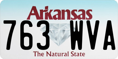 AR license plate 763WVA
