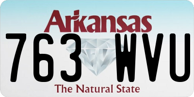 AR license plate 763WVU