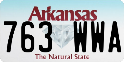 AR license plate 763WWA