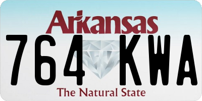 AR license plate 764KWA