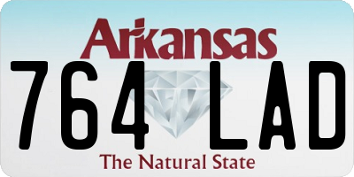 AR license plate 764LAD