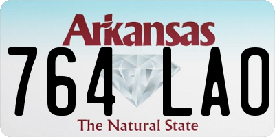 AR license plate 764LAO