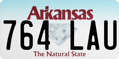 AR license plate 764LAU