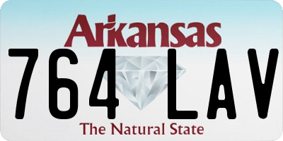 AR license plate 764LAV