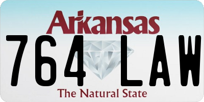AR license plate 764LAW