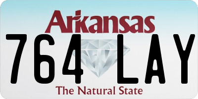 AR license plate 764LAY