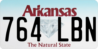 AR license plate 764LBN