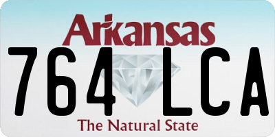 AR license plate 764LCA