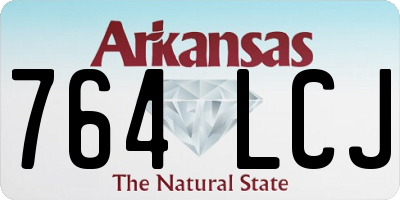 AR license plate 764LCJ