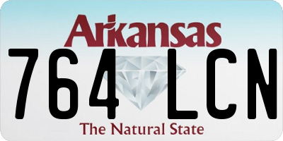 AR license plate 764LCN