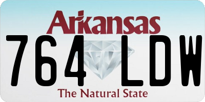 AR license plate 764LDW