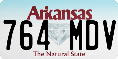 AR license plate 764MDV