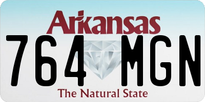 AR license plate 764MGN