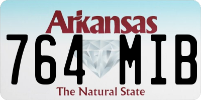 AR license plate 764MIB