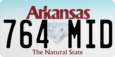 AR license plate 764MID
