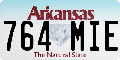 AR license plate 764MIE