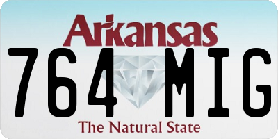 AR license plate 764MIG