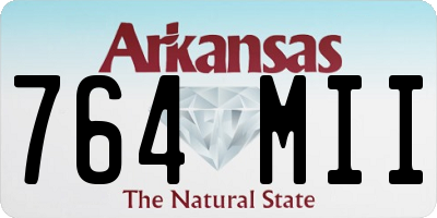 AR license plate 764MII