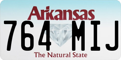 AR license plate 764MIJ