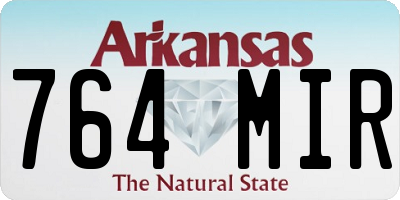 AR license plate 764MIR