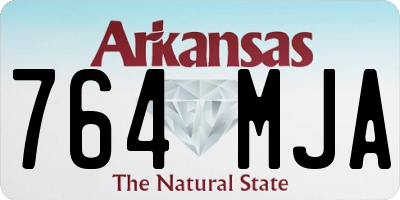 AR license plate 764MJA