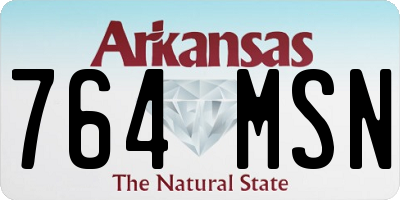 AR license plate 764MSN