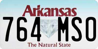 AR license plate 764MSO