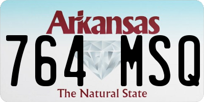 AR license plate 764MSQ