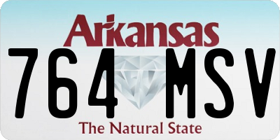 AR license plate 764MSV