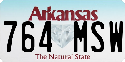 AR license plate 764MSW