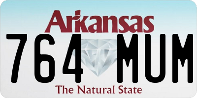 AR license plate 764MUM